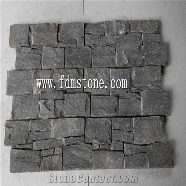 China Mustang Green Slate Cement Natural Cultured Stone/ Stacked Stone/ Ledge Stone for Wall Panel Cladding