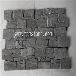 China Mustang Green Slate Cement Natural Cultured Stone/ Stacked Stone/ Ledge Stone for Wall Panel Cladding