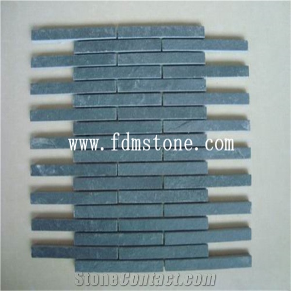 China Rusty Stone Floor Mosaic, China Rust Slate Floor Mosaic，S1120+P014 Mosaic