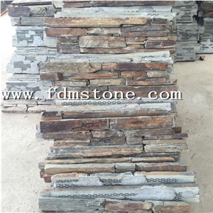 China S1120 Rusty Slate Cement Cultured Stone Z Shape, Rusty Mustang Slate Puzzle Stone Panel Stacked Veneer