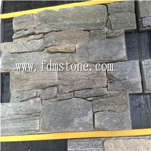 China S1120 Rusty Slate Cement Cultured Stone Z Shape, Rusty Mustang Slate Puzzle Stone Panel Stacked Veneer