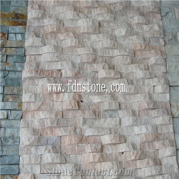 China White Quartzite Cultured Stone Panel for Wall Cladding