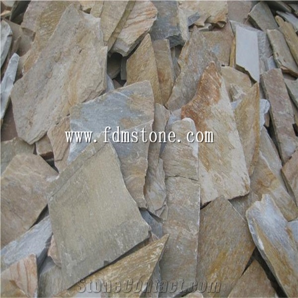 Chinese Natural Irregular Shaped Red Slate Pavers, Round Stepping Flagstone