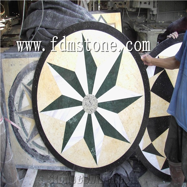Chinese Water Jet Round Marble Patterns