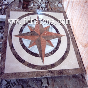 Chinese Water Jet Round Marble Patterns