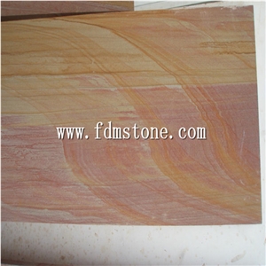 Crazy Paver Pink Rainbow Sandstone,Flagstone on Mesh,Flagstone Pation Tile Organic Stepper
