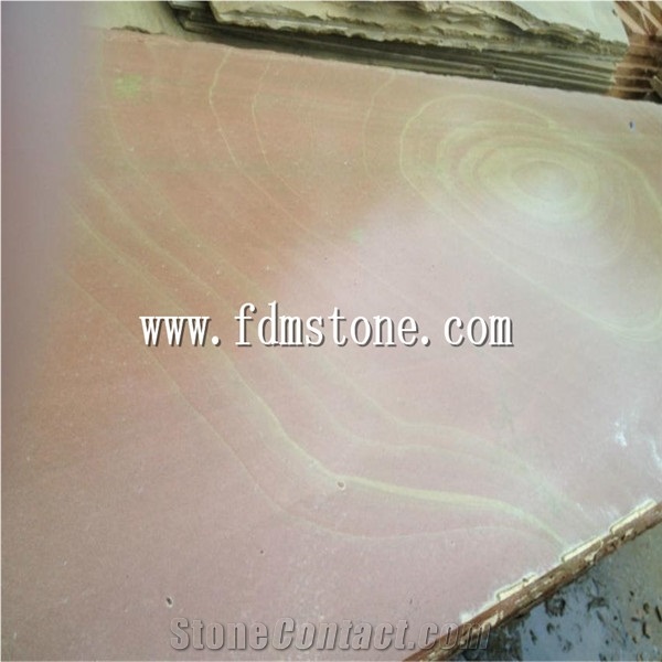 Crazy Paver Pink Rainbow Sandstone,Flagstone on Mesh,Flagstone Pation Tile Organic Stepper