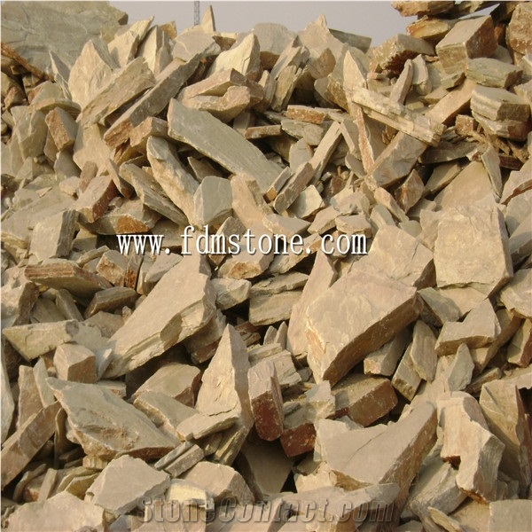 Crazy Stone 300x300mm Yellow Wooden Slate Flagstone Random Patio Paver