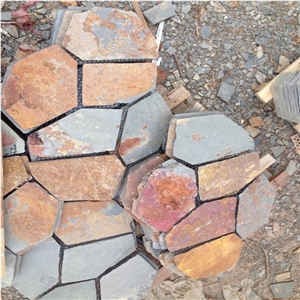 Flagstone Mat Mesh Stone Tile/Cheap Driveway Paving Stone