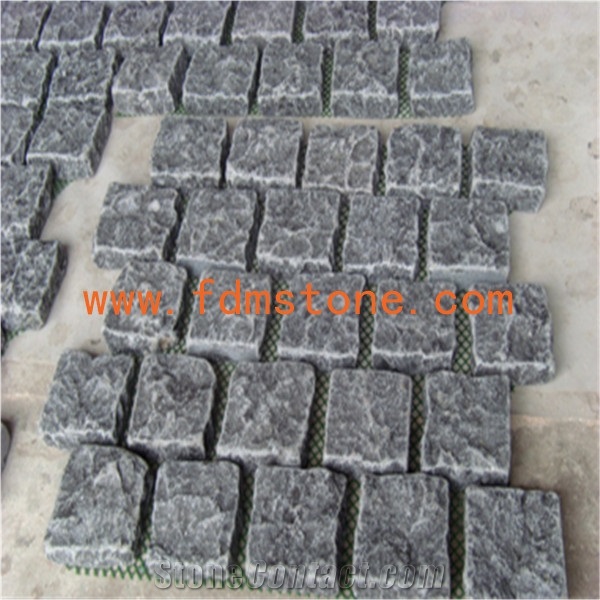 Flamed Brushed Basalt Grooved G684 Pavers,Cubestone,Kerbstone,Random Paving Sets