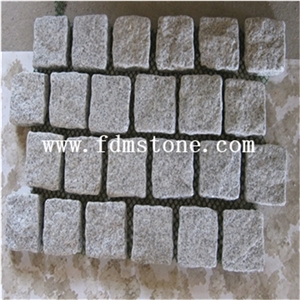 Grey Colour Granite G603 Cobble Stone with Mesh China Grey Grantie Cube Stone