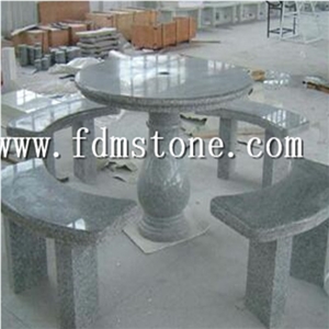 Grey Granite Table & Chairs, Stone Table, Landscaping Bench & Table Grey Granite Table & Chairs, Stone Table, Landscaping Bench & Table