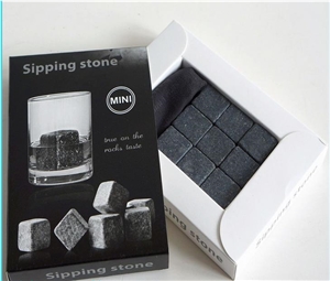 Grey Soapstone Sipping Rocks,Whiskey Stones
