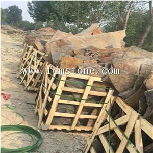 Hand Cut Edge Stone on Mesh, Mesh Stone Slate Flagstone Paving, Multicolor Slate Paving Stone, China Multicolor Slate Cube Stone & Pavers