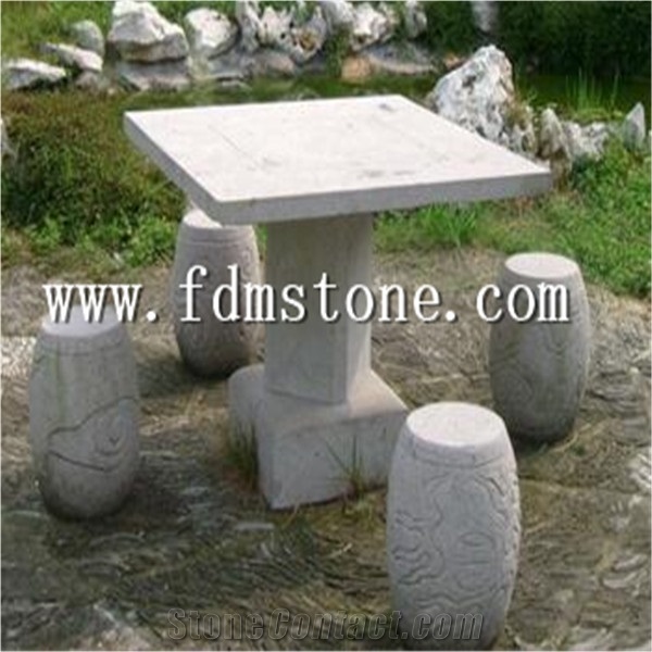Huaan Jade Stone Onyx Garden Table Set,Green Granite Garden Table and Chairs,Chinese Granite Garden Table and Bench,Ourdoor Table Set
