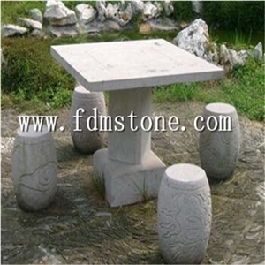 Huaan Jade Stone Onyx Garden Table Set,Green Granite Garden Table and Chairs,Chinese Granite Garden Table and Bench,Ourdoor Table Set