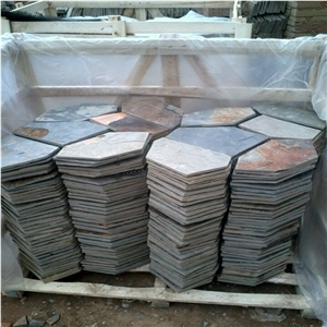 Irregular Natural Slate Driveway Paver Rust Slate Flagstone
