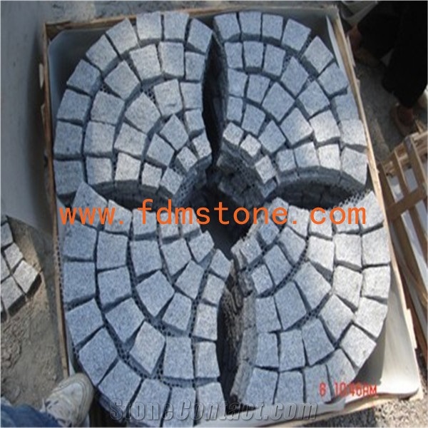 Landscping Fan Tumbled Stone Basalt Paver, Black Grey Stone Basalt Pavers,Paving Sets,Exterior Basalt Pattern,Walkwat Pavers