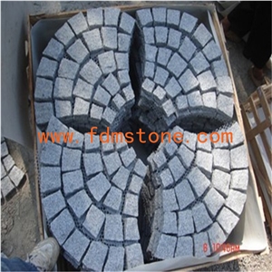 Landscping Fan Tumbled Stone Basalt Paver, Black Grey Stone Basalt Pavers,Paving Sets,Exterior Basalt Pattern,Walkwat Pavers