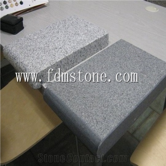 Light Grey White Diamond Granite Flamed Pool Coping Stone G603 Bianco Cristal Granite Bullnosed Pavers