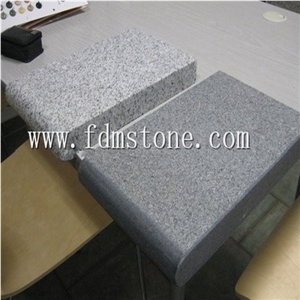 Light Grey White Diamond Granite Flamed Pool Coping Stone G603 Bianco Cristal Granite Bullnosed Pavers