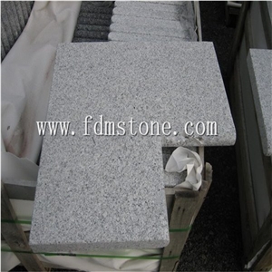 Light Grey White Diamond Granite Flamed Pool Coping Stone G603 Bianco Cristal Granite Bullnosed Pavers