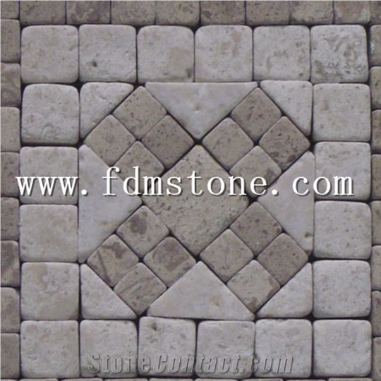 Masonry Wall Tile, Masonry Stone, Masonry Tumbled Travertine Mosaic Pattern