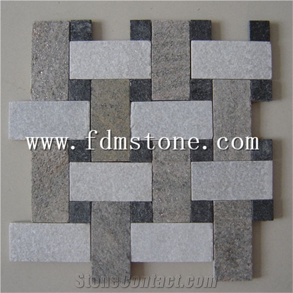 Masonry Wall Tile, Masonry Stone, Masonry Tumbled Travertine Mosaic Pattern