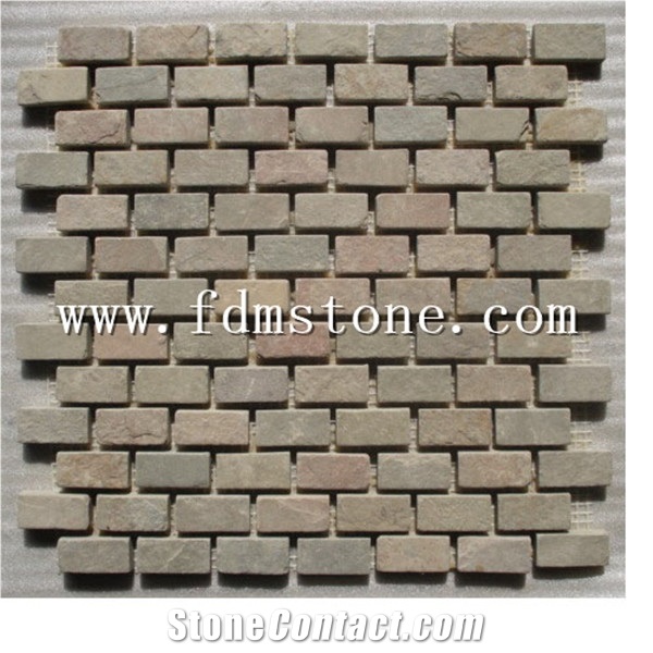 Masonry Wall Tile, Masonry Stone, Masonry Tumbled Travertine Mosaic Pattern