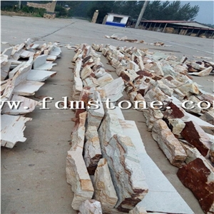 Multicolour Beige Sandstone Exterior Wall Cladding for Outdoor Decorative,Corner Stone,3d Wall Building Bricks