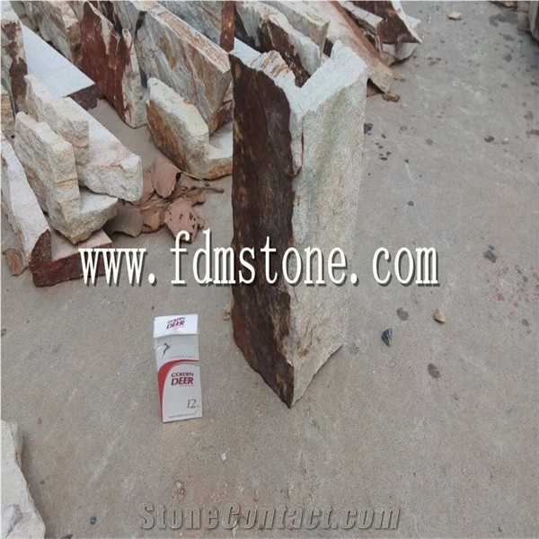 Multicolour Rusty Sandstone Wall Corner,Building Ornaments, Masonries Wall Panel,Stacked Cladding