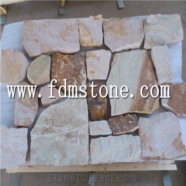Multicolour Rusty Sandstone Wall Corner,Building Ornaments, Masonries Wall Panel,Stacked Cladding