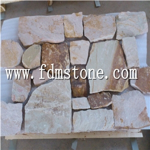 Multicolour Rusty Sandstone Wall Corner,Building Ornaments, Masonries Wall Panel,Stacked Cladding