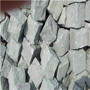 Natural Green Sandstone Cube Stone,Cobble Stone
