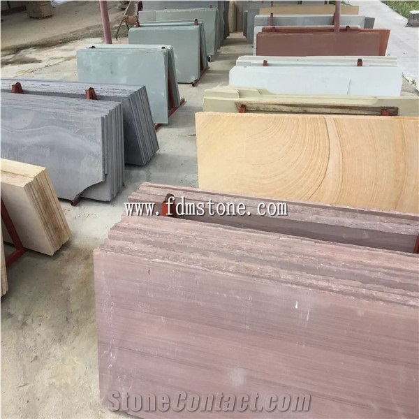 Popular Purple Wood Grain Sandstone Tile for Stone Project