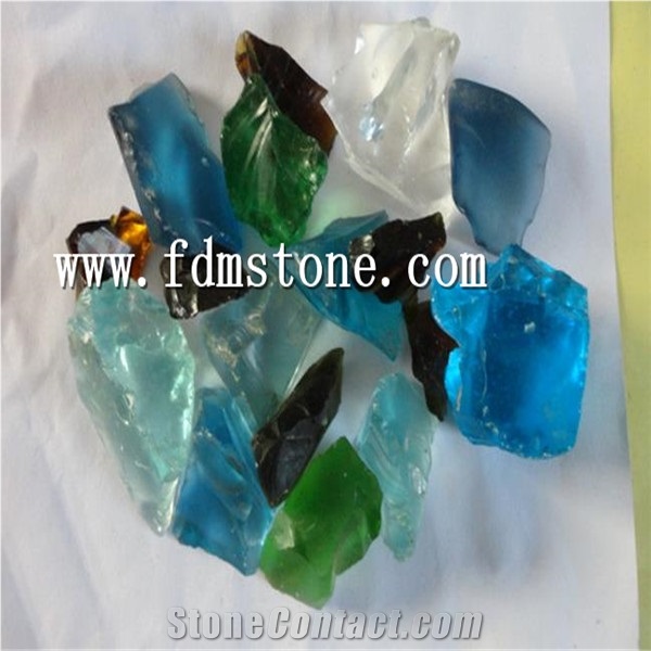Purple Color Broken Landscape Glass Crushed Rock for Gabion