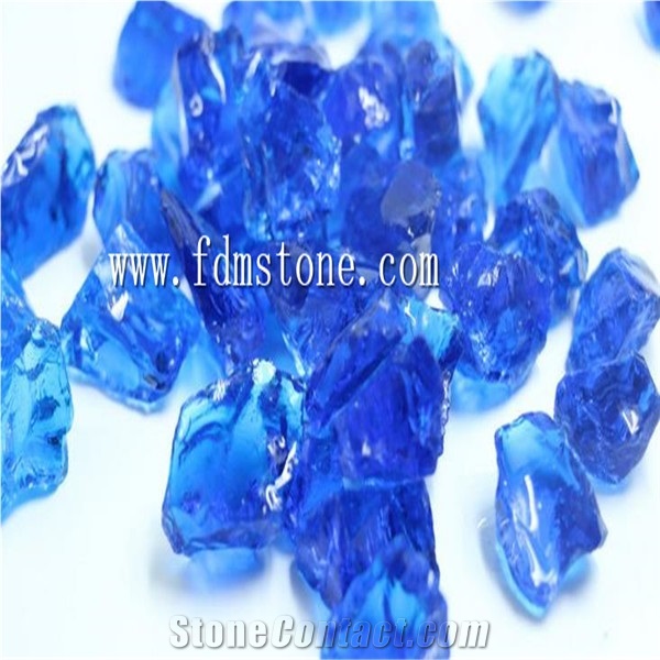 Purple Color Broken Landscape Glass Crushed Rock for Gabion