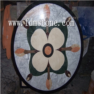Rectangle Marble Floor Medallions Patterns, Water Jet Marble Designs