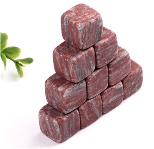 Red Pink Soapstone Whisky Stone Ice Cubes for Whisky Drinker Lovers Gift Chilling Gift Set