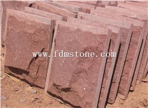 Red Sadnstone Mushroom Stone Walling Tiles,Agra Red Sandstone Wall Cladding