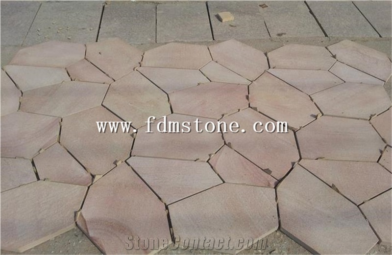Red Sadnstone Mushroom Stone Walling Tiles,Agra Red Sandstone Wall Cladding
