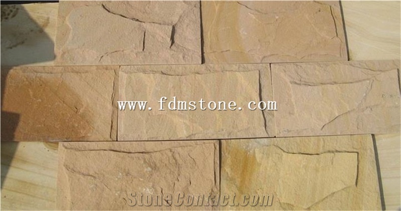 Red Sadnstone Mushroom Stone Walling Tiles,Agra Red Sandstone Wall Cladding