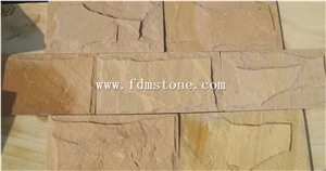 Red Sadnstone Mushroom Stone Walling Tiles,Agra Red Sandstone Wall Cladding