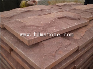 Red Sandstone Mushroom Stone, Split Tiles, Wall Cladding Panel, Decorative Natural Stone