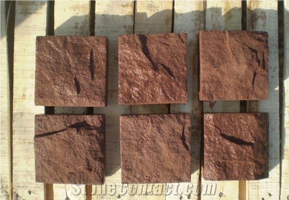 Red Sandstone Natural Split Cobblestone,Terrace Floors