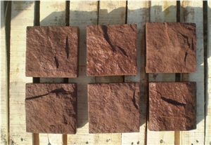 Red Sandstone Natural Split Cobblestone,Terrace Floors