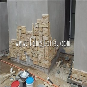 Rock Sandstone Wall Cladding, Debden Beige Sandstone Wall Cladding
