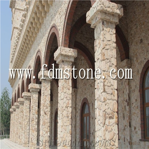Rock Sandstone Wall Cladding, Debden Beige Sandstone Wall Cladding