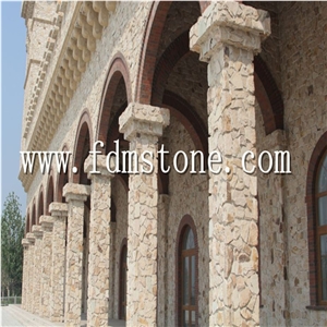 Rock Sandstone Wall Cladding, Debden Beige Sandstone Wall Cladding
