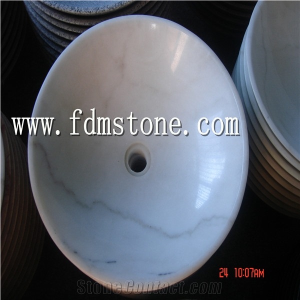 Round Basin Shape and Bathroom Special Application Stone Basin
